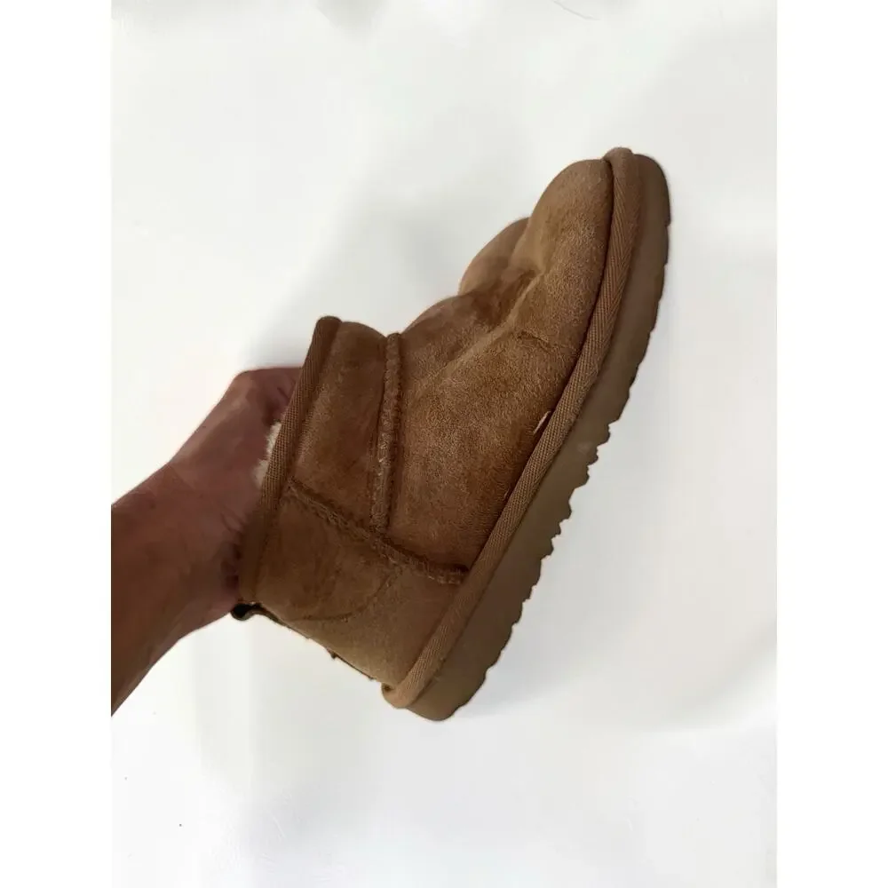 UGG Classic Ultra Mini Toddler Boots Chestnut Suede Size 12